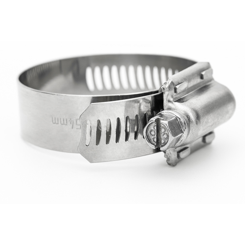 Power-Seal Worm-Drive Stainless Steel 2-PCS Housing Perforated Heavy Duty Hose Clamp for Automotive Systems.